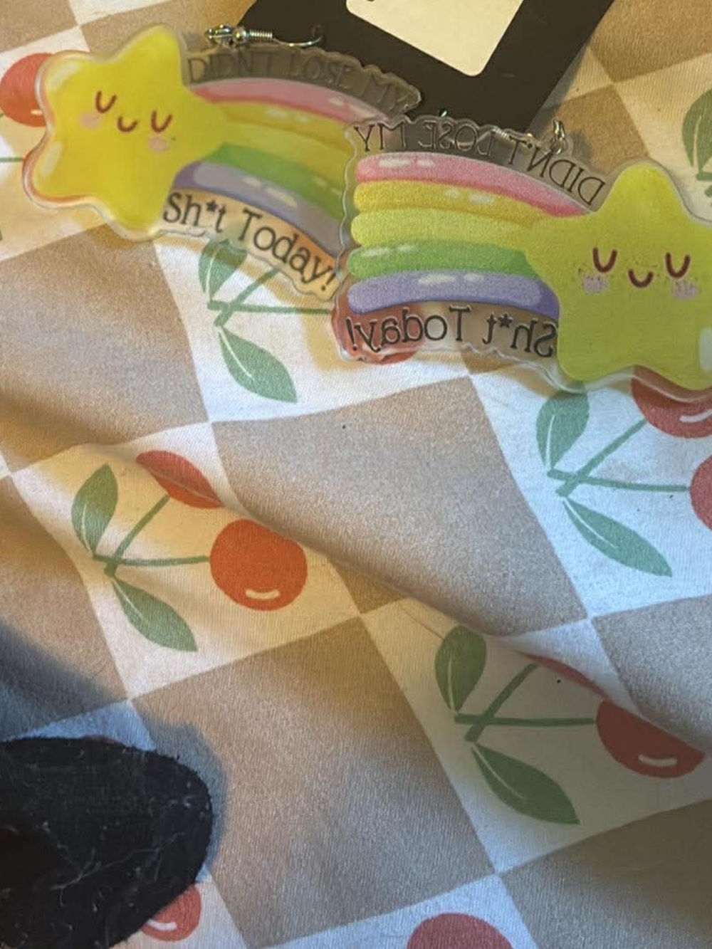 Acrylic Earrings - Yellow & Pastel “I didn’t loose my shit today.”